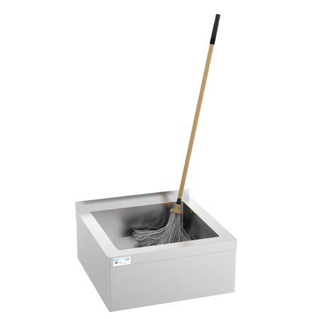 KOOLMORE Commercial Floor Mop Sink with Deep Basin, 24” x 24” x 13”, 18-Gauge 304 Stainless Steel Frame MPS-2424133